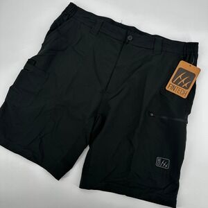 Fintech Mens Fishing Shorts XXL Black Performance Stretch Cargo Utility Outdoor